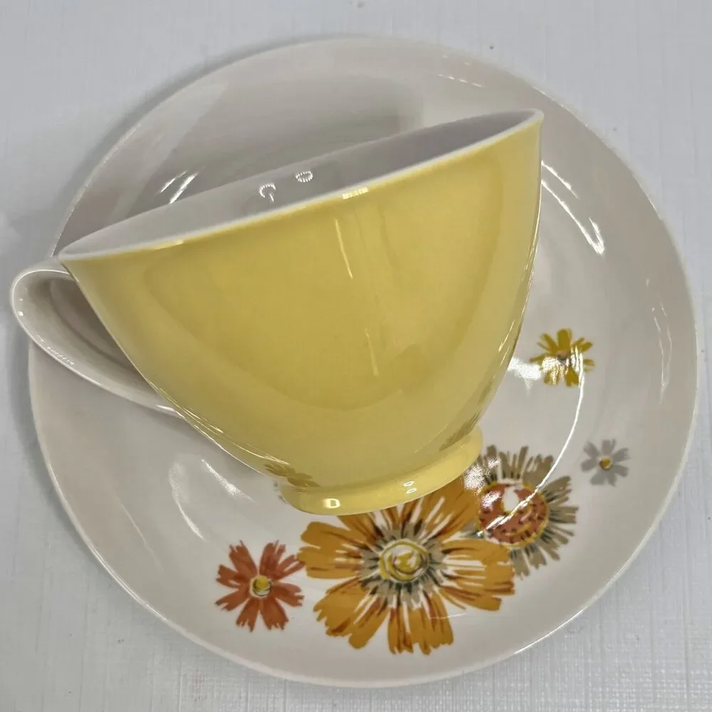 Kokura Ware Marigold Cup Saucer Replacement Cottage Core 1950s Made Japan Vtg